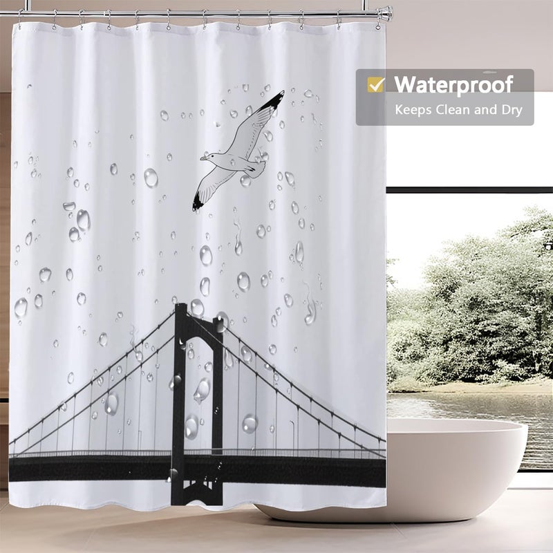 LLSCL Fabric Shower Curtain Liner with Magnets, Waterproof Hotel Quality, 72 x 72 Machine Washable - Image 3